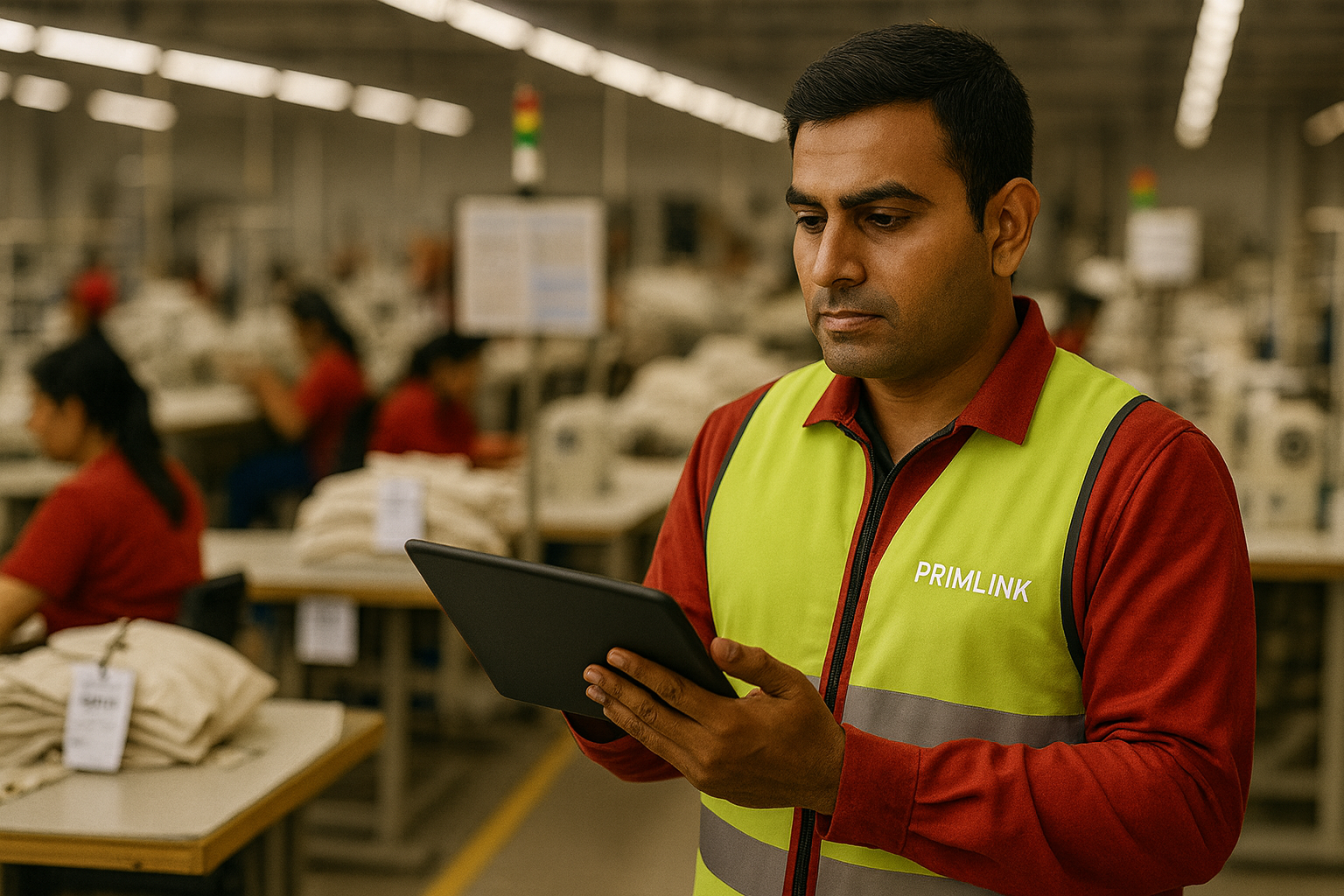 Inspector monitoring quality during production