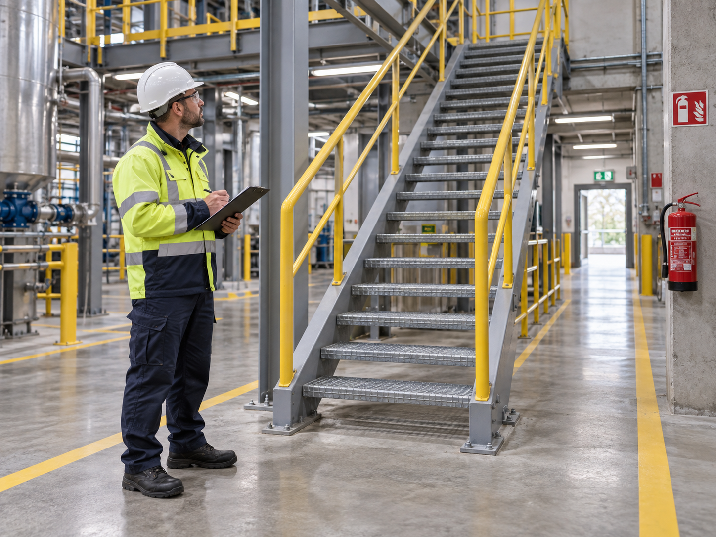 Building structural access and emergency route safety review
