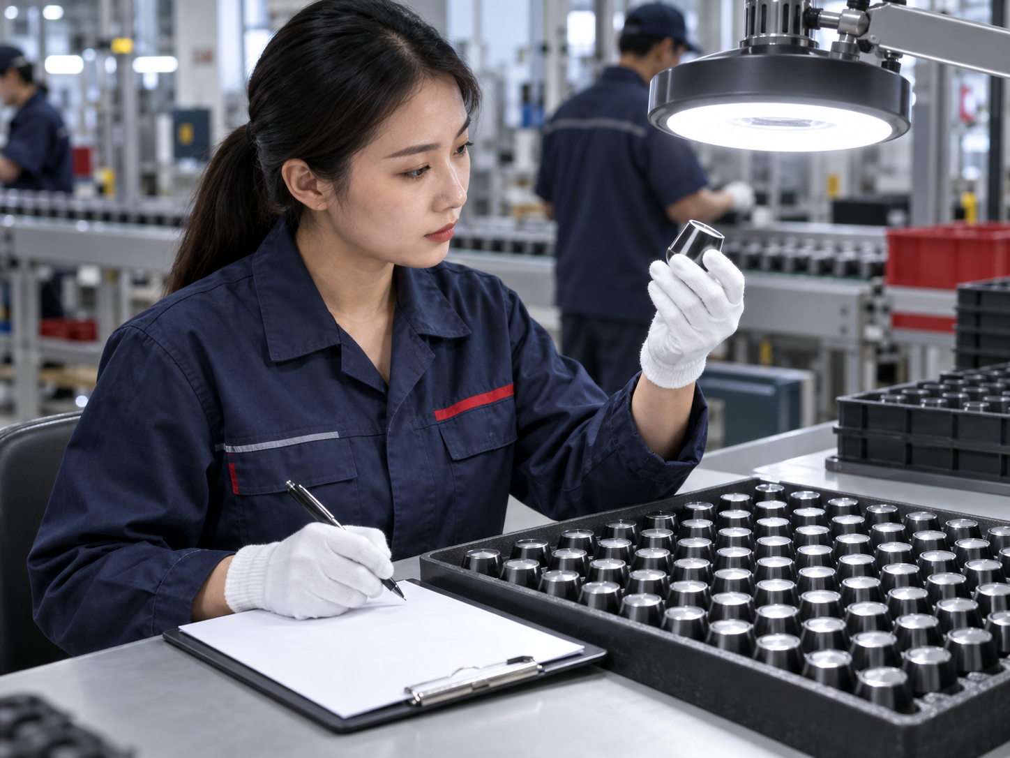 Full-batch production inspection under a quality light