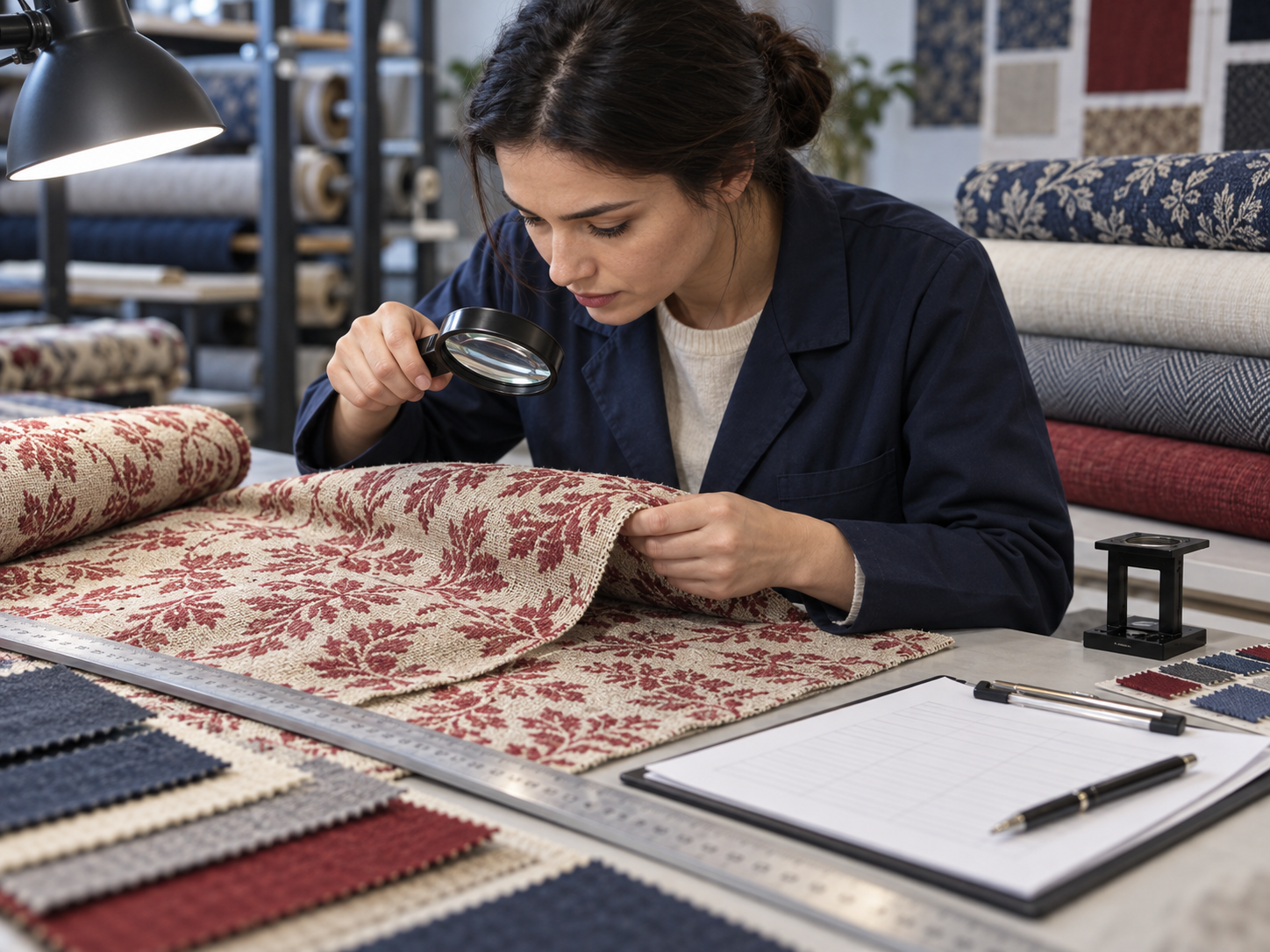 Fabric weave and surface defect inspection