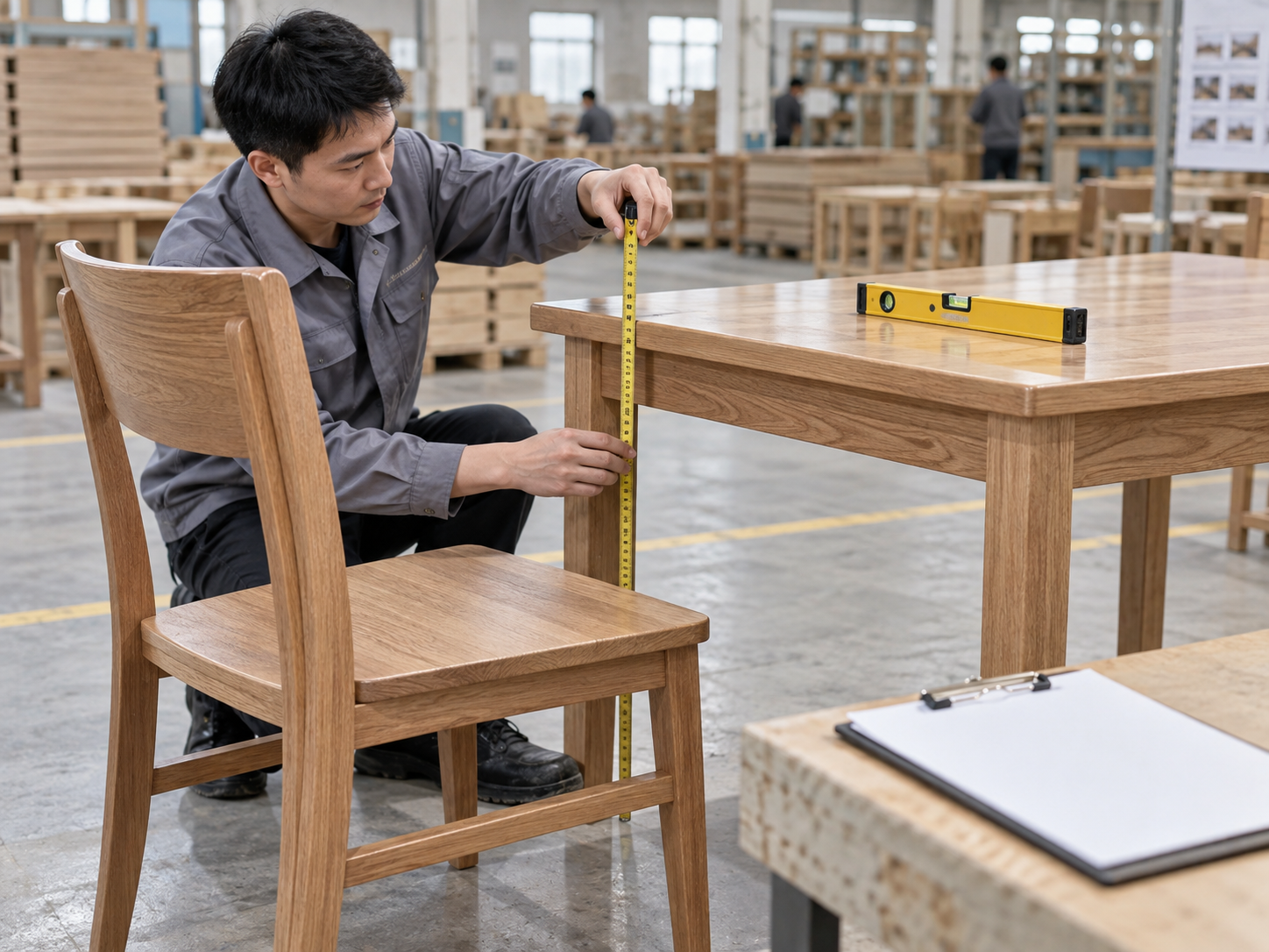 Furniture dimensions and stability quality inspection