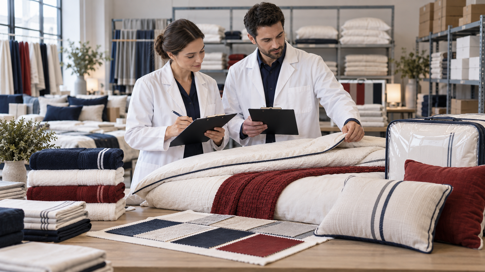 Final home textile quality and presentation approval