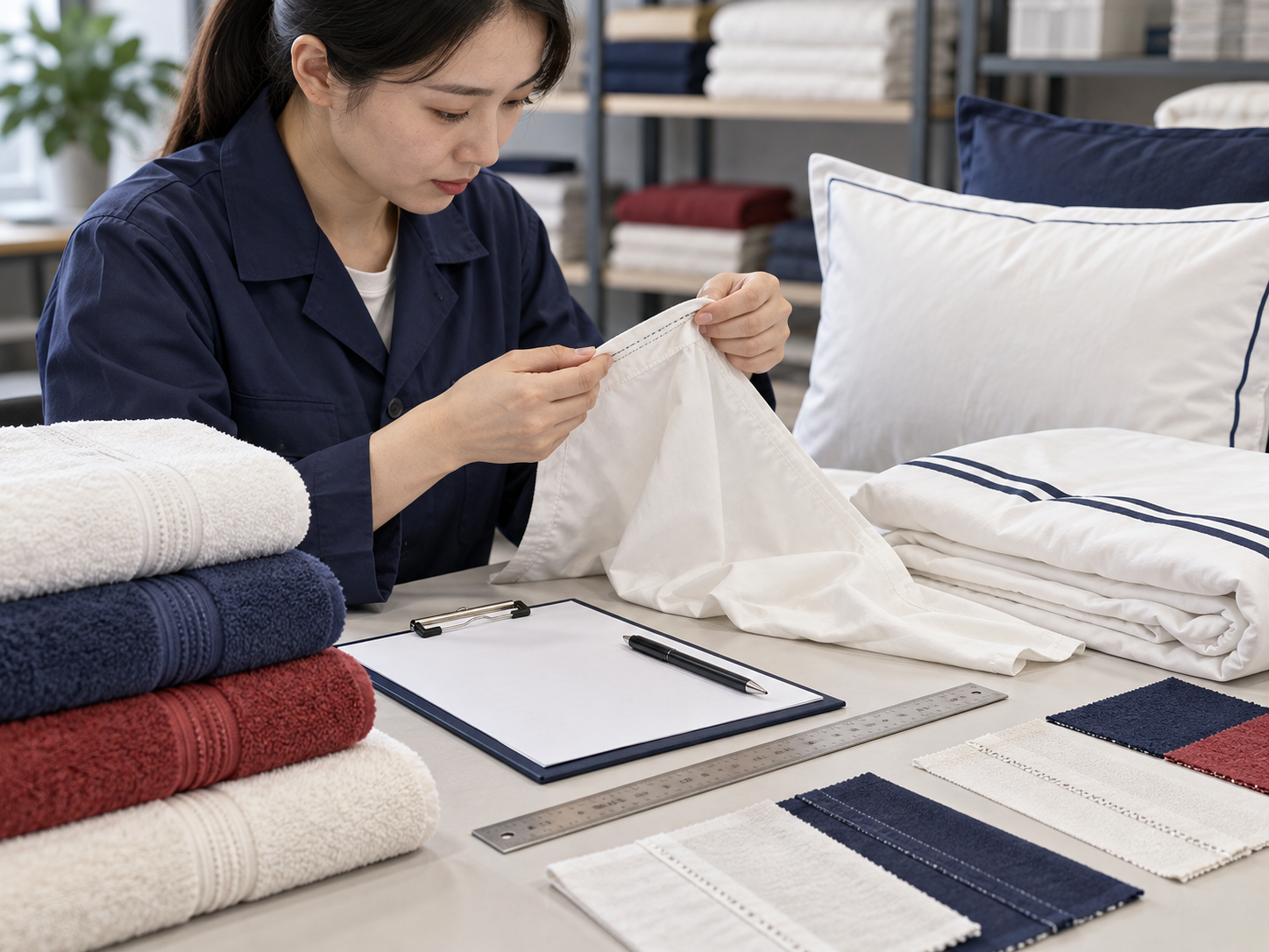Home textile bedding and towel workmanship inspection