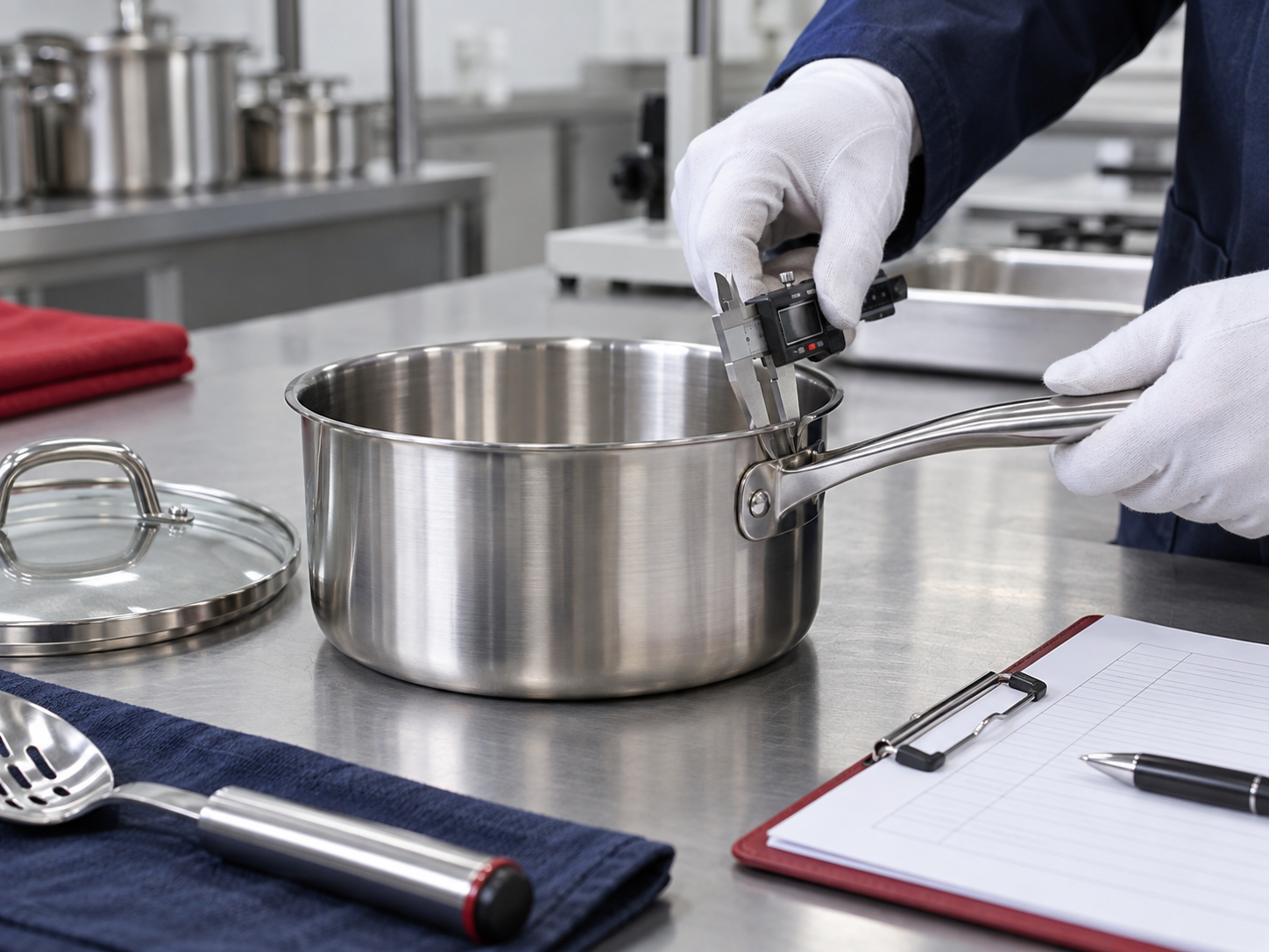 Kitchen cookware construction and finish inspection
