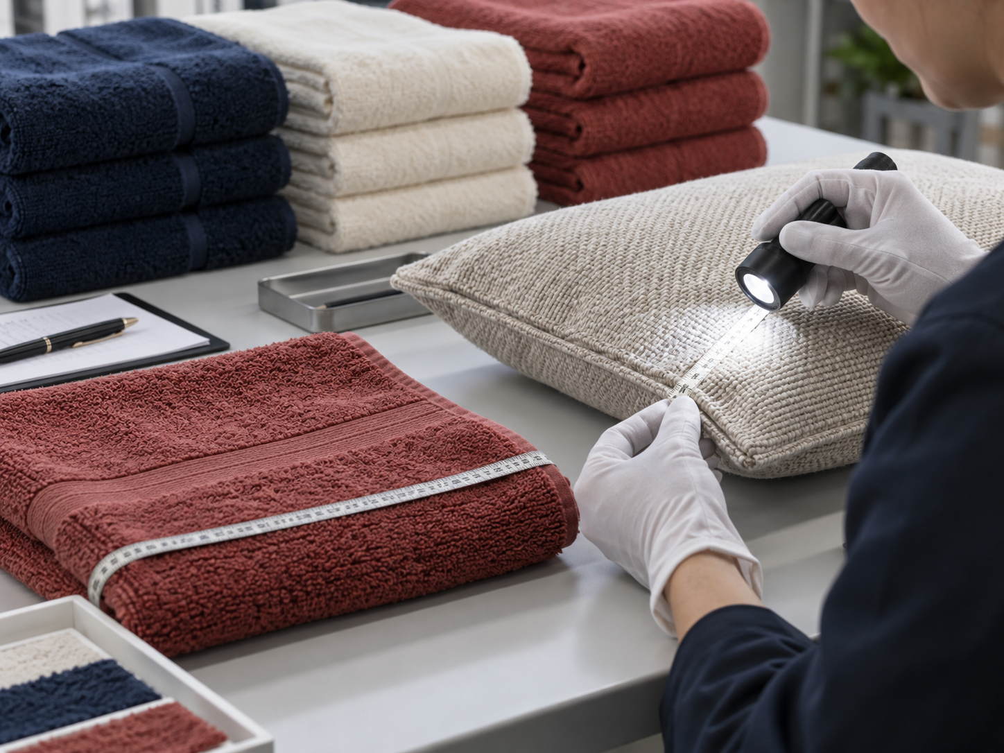 Made-ups workmanship inspection for towels and cushion covers
